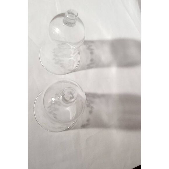 Set of two vintage glass etched tea light inserts - Picture 2 of 5